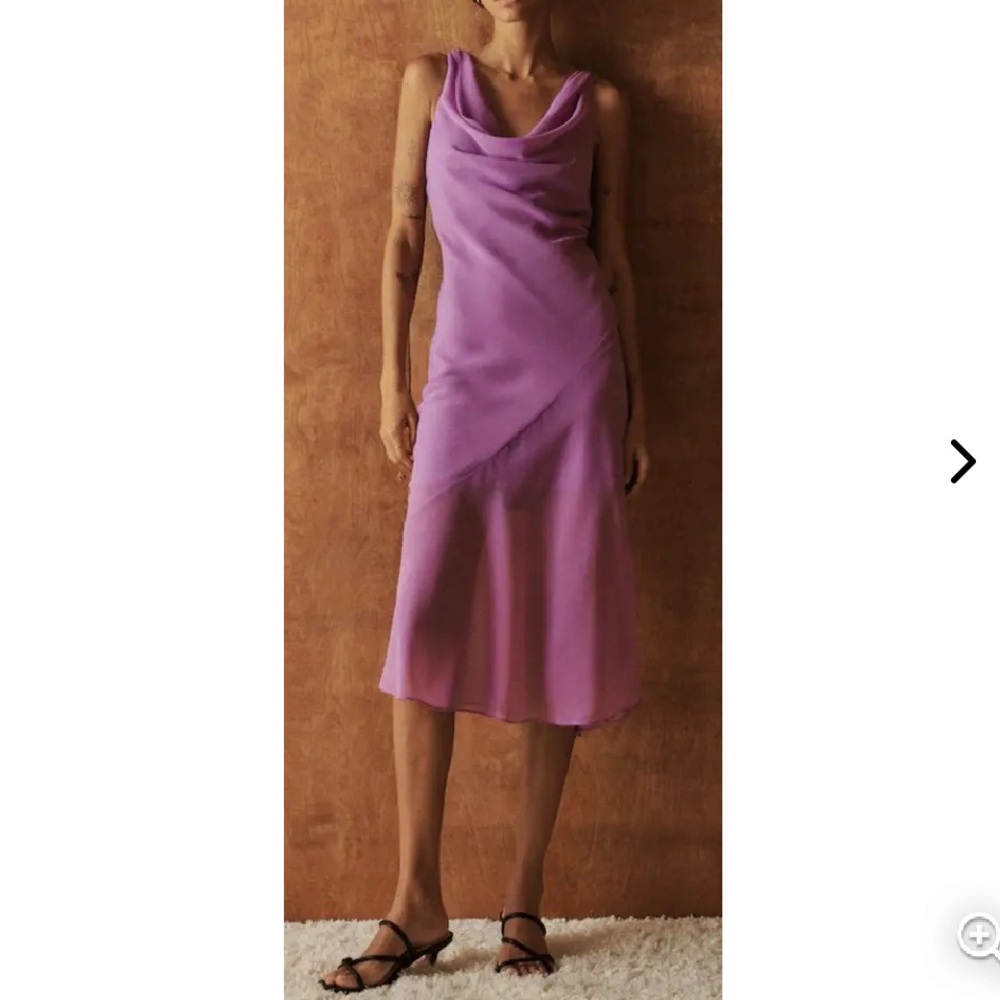 Abercrombie Lilac Cowl Neck Midi Dress XS | NEW WITH TAGS
